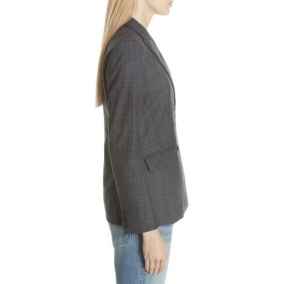 SANDRO Paris Oscar Plaid Double Breasted Blazer Jacket Size 38 Wool Blend $520.0 - Picture 3 of 16